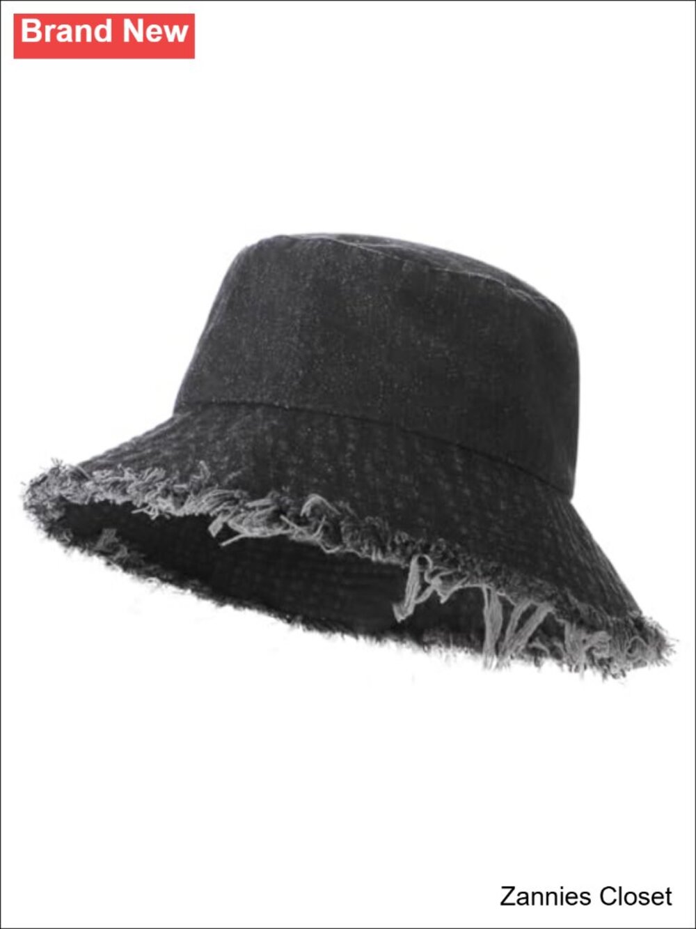 ๐ค Frayed Denim Bucket Hat Distressed Jean Fisherman Cap Wide Brim Packable